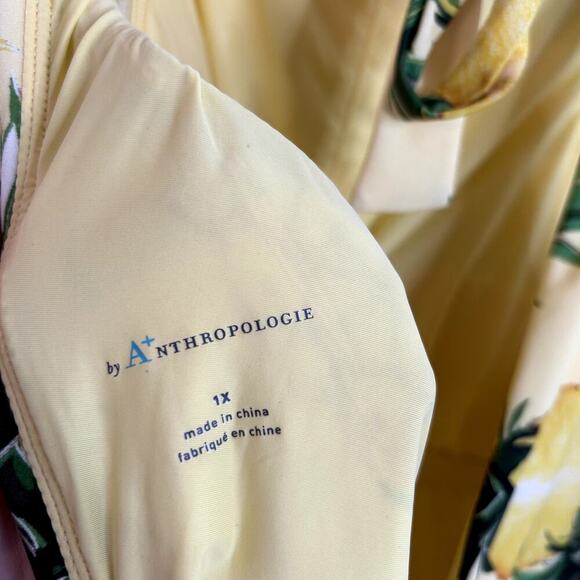 Anthropologie High-Neck Pineapple One Piece Swimsuit Womens Size 1X NWOT PLUS - Picture 7 of 8